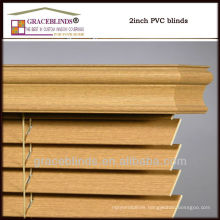 50mm fauxwood slats ladder string cord tilter low profile metal headrail pvc venetian blinds